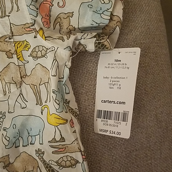 Carter's Wildlife Print 2 piece Outfit - Picture 5 of 8